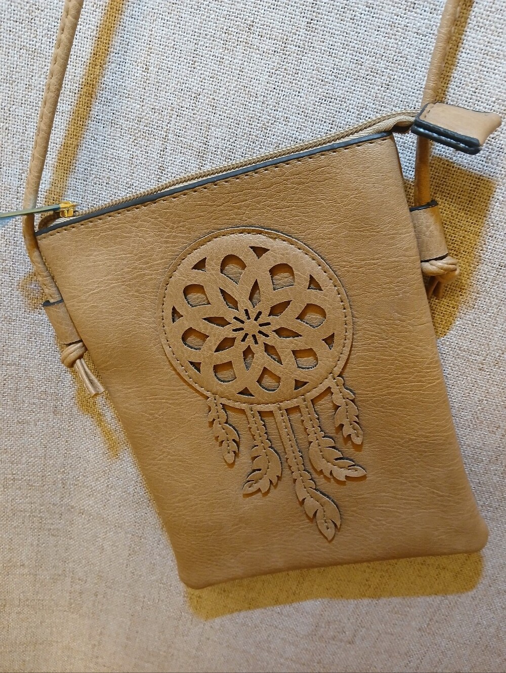 Tan Dreamcatcher Crossbody Bag - Stylish Women’s Vintage Bag
